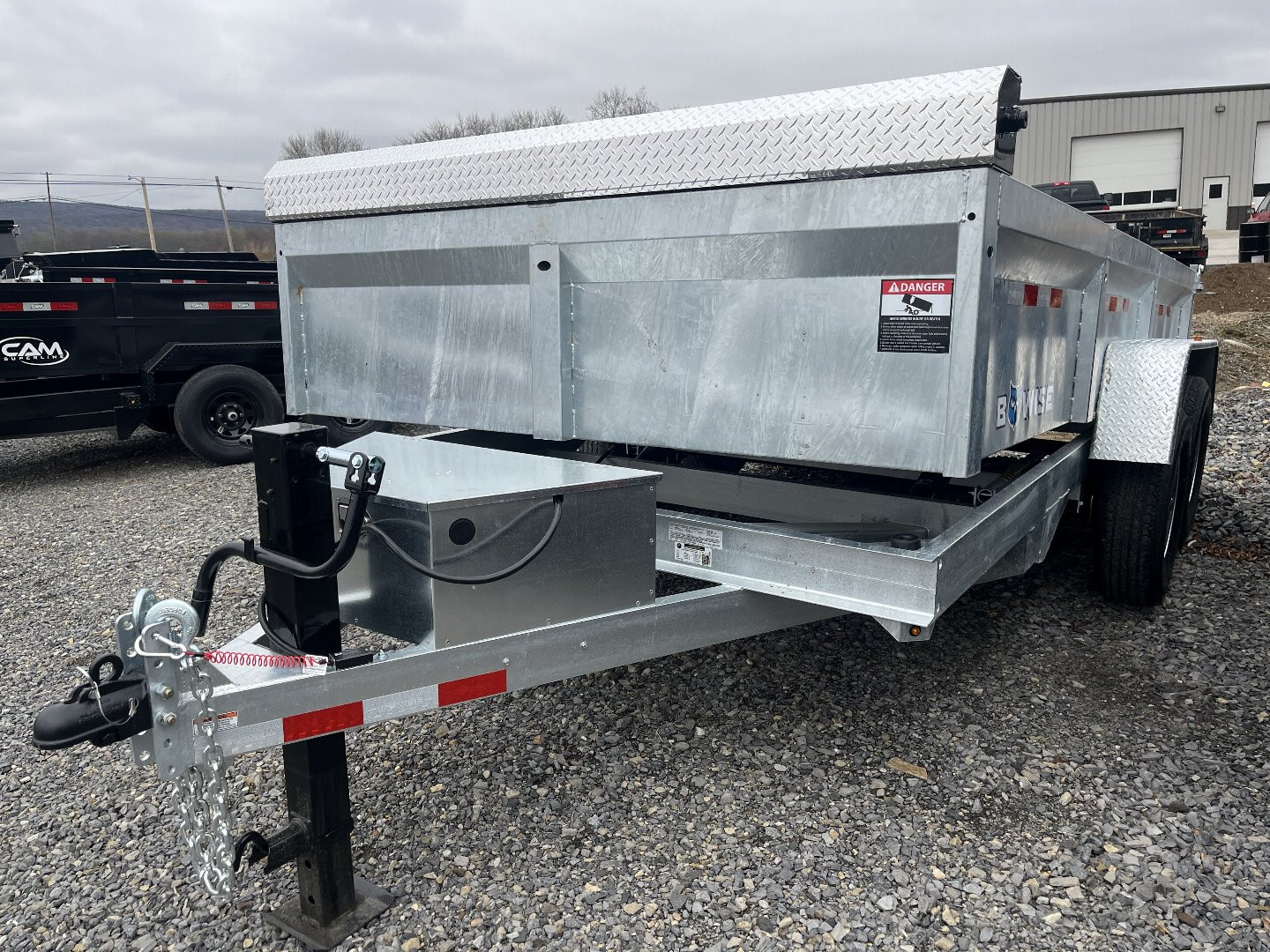 New 2025 BWise 7x14 -14K Dump Trailer - Galvanized - Ramps - Tarp Kit