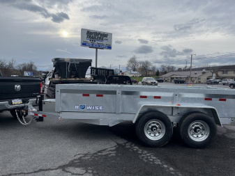 New 2025 BWise 7x14 -14K Dump Trailer - Galvanized - Ramps - Tarp Kit