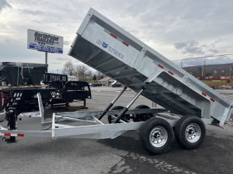 New 2025 BWise 7x14 -14K Dump Trailer - Galvanized - Ramps - Tarp Kit