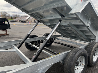 New 2025 BWise 7x14 -14K Dump Trailer - Galvanized - Ramps - Tarp Kit