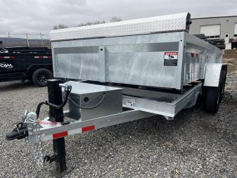 New 2025 BWise 7x14 -14K Dump Trailer - Galvanized - Ramps - Tarp Kit