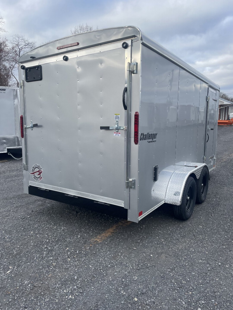 New 2025 Homesteader 7x14 Cargo Trailer - RAMP Door - SILVER