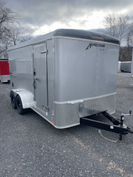 New 2025 Homesteader 7x14 Cargo Trailer - RAMP Door - SILVER