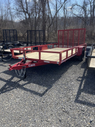New 2025 CAM SUPERLINE 7X14 SINGLE AXLE UTILITY W/ BRAKES - RED