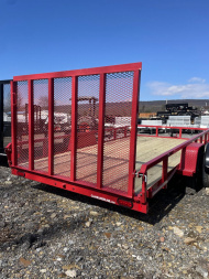 New 2025 CAM SUPERLINE 7X14 SINGLE AXLE UTILITY W/ BRAKES - RED