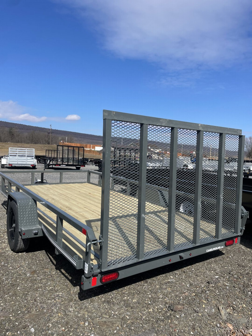 New 2025 CAM SUPERLINE 7X14 SINGLE AXLE UTILITY W/ BRAKES - GRAY