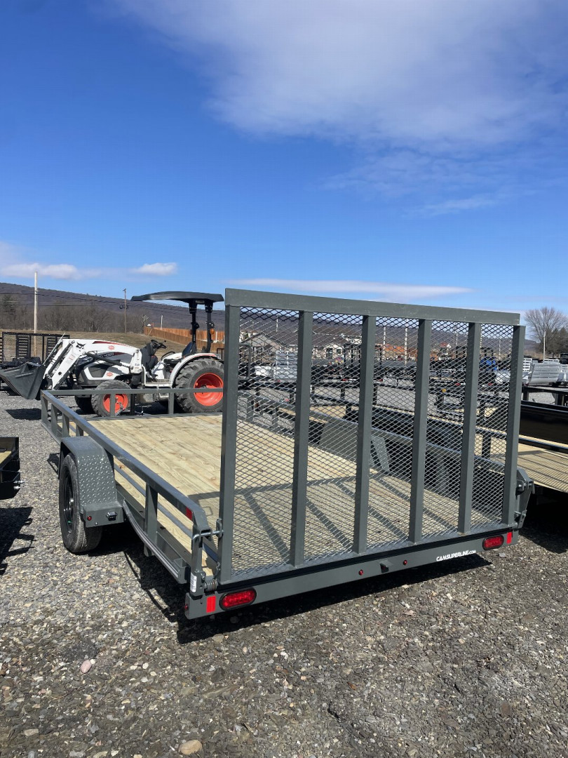 New 2025 CAM SUPERLINE 7X14 SINGLE AXLE UTILITY W/ BRAKES - GRAY