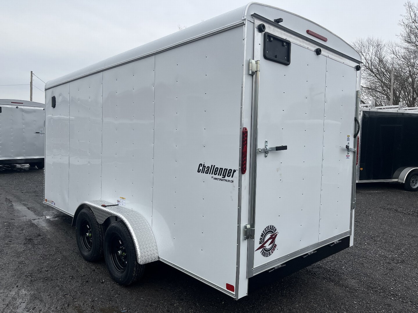 New 2025 Homesteader - 7x16 Ramp Door- WHITE Cargo Trailer - 6.5' Sidewall - 78" Door Opening