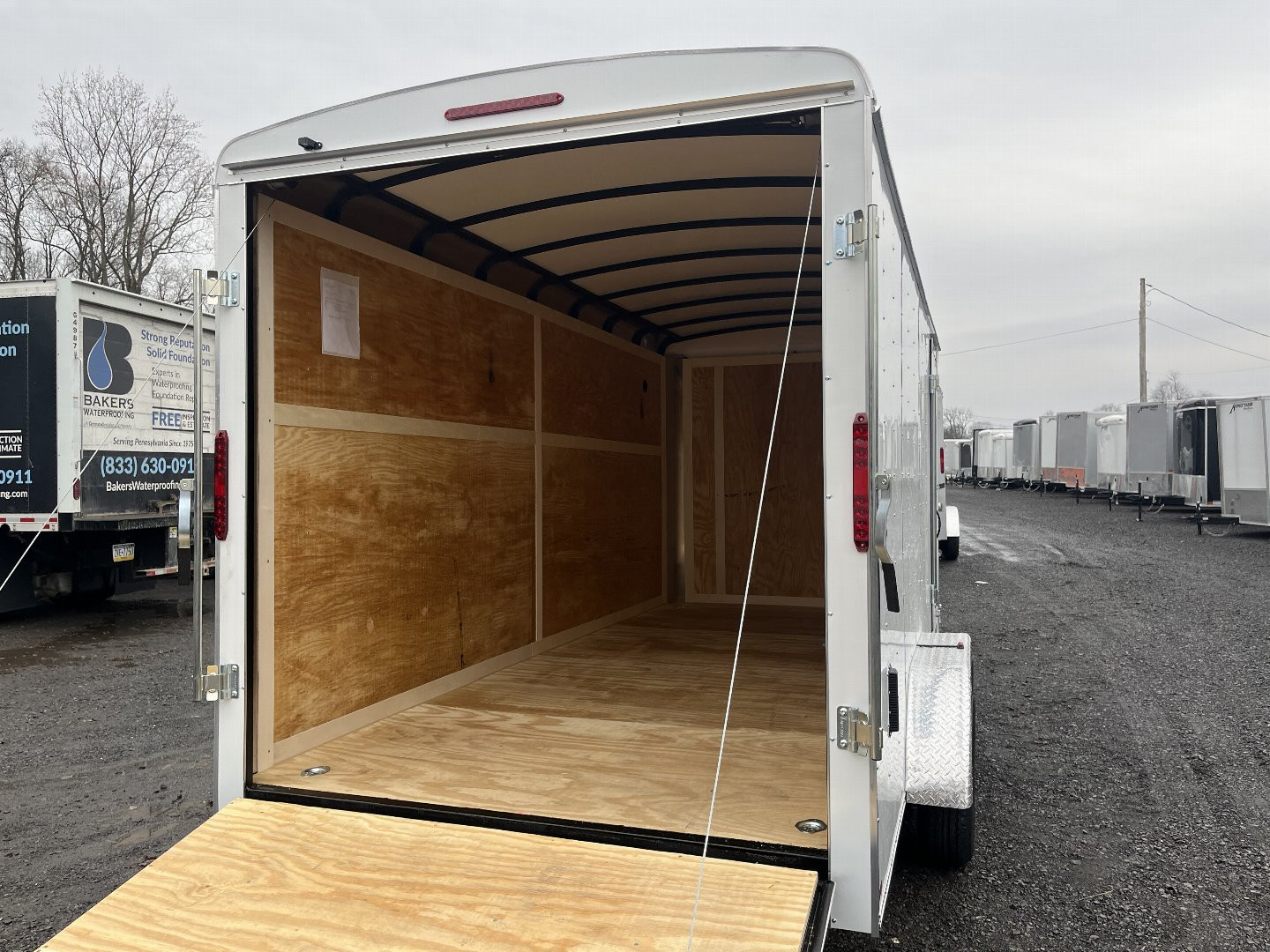 New 2025 Homesteader - 7x16 Ramp Door- WHITE Cargo Trailer - 6.5' Sidewall - 78" Door Opening