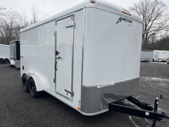 New 2025 Homesteader - 7x16 Ramp Door- WHITE Cargo Trailer - 6.5' Sidewall - 78" Door Opening