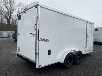 New 2025 Homesteader - 7x16 Ramp Door- WHITE Cargo Trailer - 6.5' Sidewall - 78" Door Opening