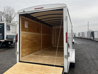 New 2025 Homesteader - 7x16 Ramp Door- WHITE Cargo Trailer - 6.5' Sidewall - 78" Door Opening