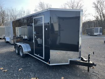 New 2025 Spartan 7x16 - Ramp Door - BLACK - STANDARD HEIGHT