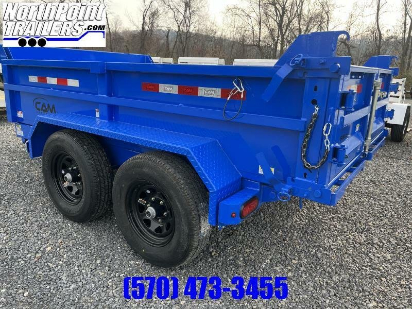 New 2025 CAM 6X10 - 10K Dump Trailer w/ Ramps - NEW STYLE - BLUE + TARP Dump Trailer