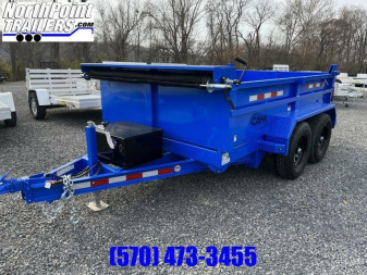 New 2025 CAM 6X10 - 10K Dump Trailer w/ Ramps - NEW STYLE - BLUE + TARP Dump Trailer