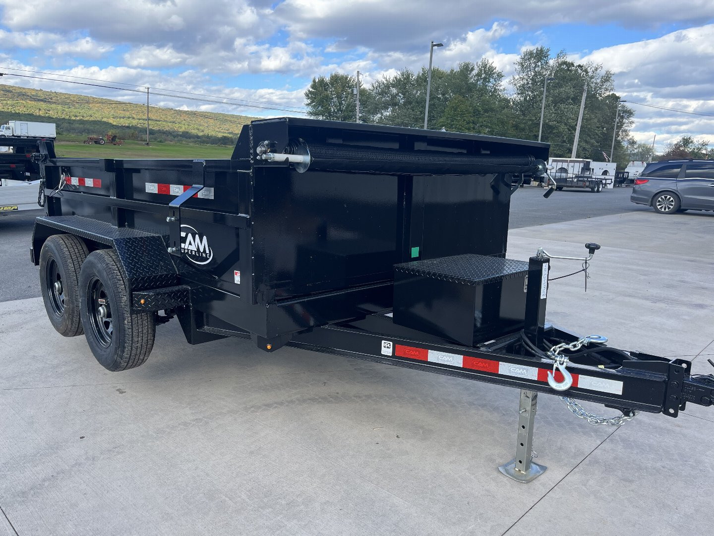 New 2025 CAM 6X10 - 10K Dump Trailer w/ Ramps - BLACK - TARP KIT - 110V CHARGER
