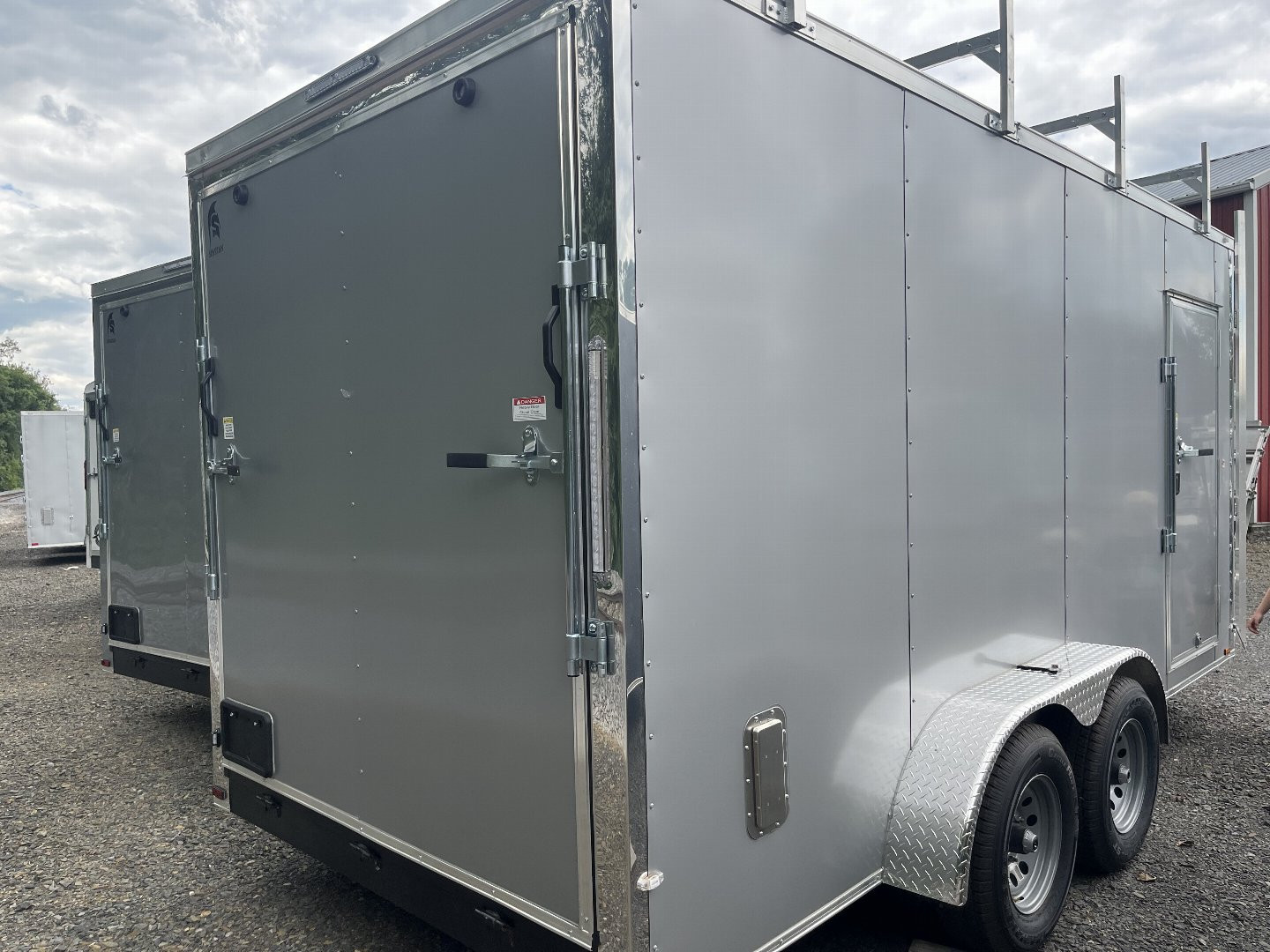 New 2024 Spartan 7x16 Enclosed Trailer - SILVER - CONTRACTOR BUILD - Walk-on Roof