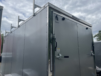 New 2024 Spartan 7x16 Enclosed Trailer - SILVER - CONTRACTOR BUILD - Walk-on Roof