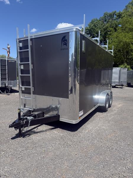 New 2026 Spartan 7x16 Cargo Trailer - Ramp Door - CONTRACTOR BUILD - Walk-On Roof