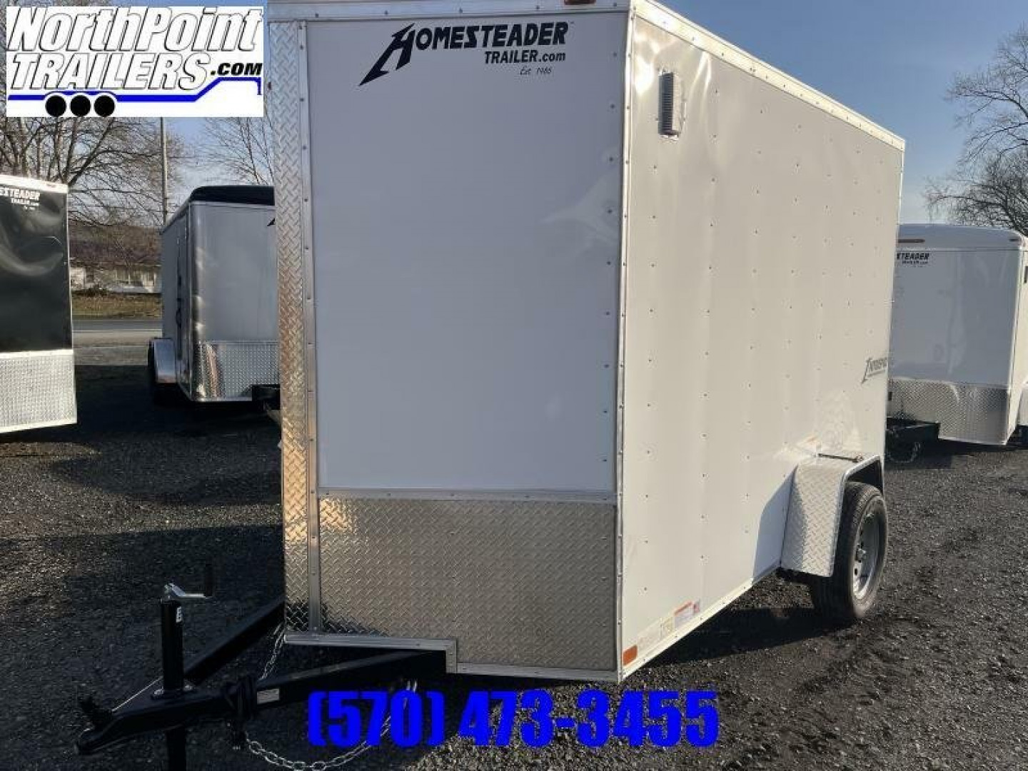 New 2025 Homesteader 6x10 -V-Nose - WHITE Cargo / Enclosed Trailer