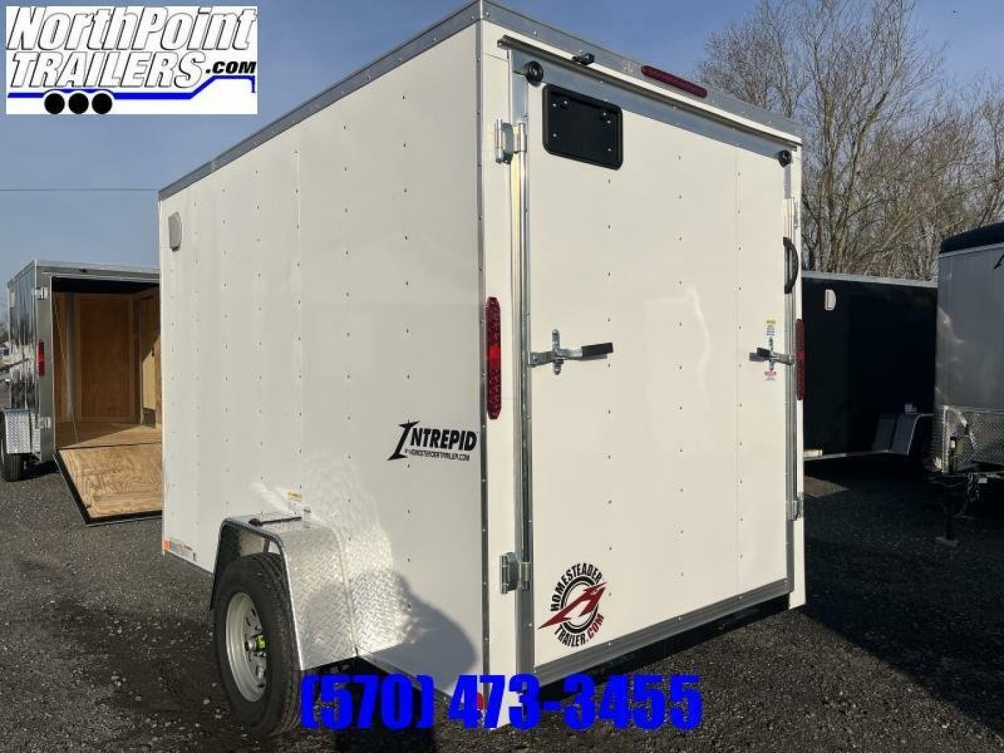 New 2025 Homesteader 6x10 -V-Nose - WHITE Cargo / Enclosed Trailer