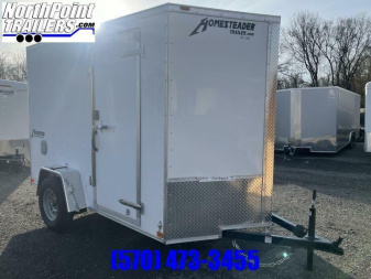 New 2025 Homesteader 6x10 -V-Nose - WHITE Cargo / Enclosed Trailer