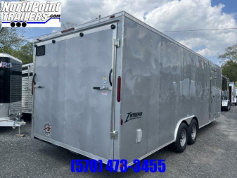 New 2024 Homesteader Trailer 8x24' V-Nose Trailer - Silver - 6'6" Interior Height - 5.2K Axles Car / Racing Trailer