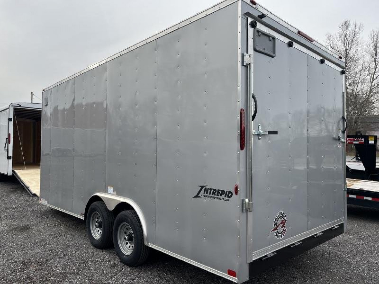 New 2024 Homesteader 8x18 V-Nose - 7'6" Interior - SILVER Car / Racing Trailer