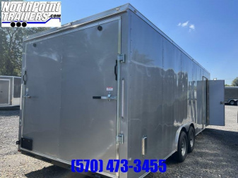 New 2024 SPARTAN CARGO Spartan 8.5x24 - 7' Interior - 5.2K Axles - Ramp - .030 CHARCOAL Car / Racing Trailer