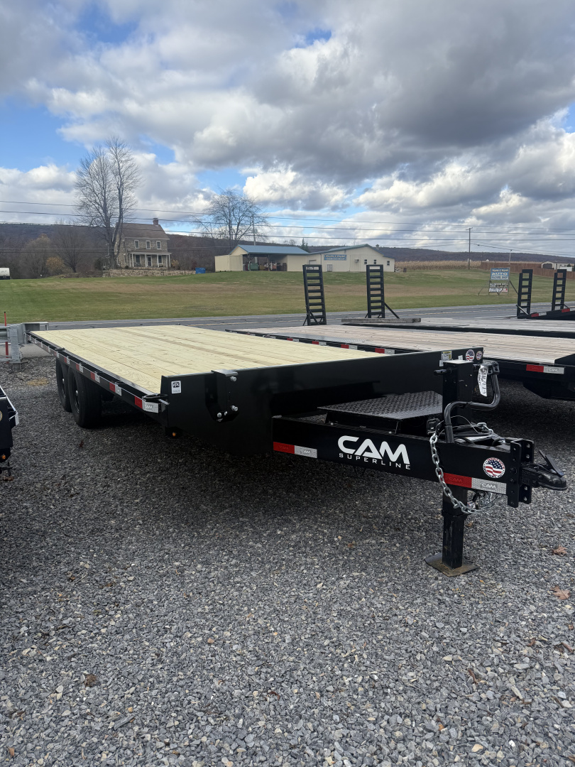 New 2026 Cam Superline 8.5' X 22' Flatbed Deckover Trailer - 14,000# GVWR - Pull-0ut Ramps - TOOLBOX