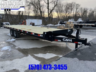 New 2024 Cam Superline 8.5' X 24' Flatbed Deckover Trailer - 14,000# GVWR - Pull-0ut Ramps Deckover Trailer