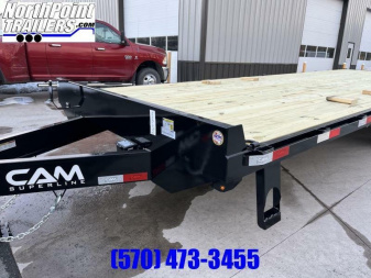 New 2024 Cam Superline 8.5' X 24' Flatbed Deckover Trailer - 14,000# GVWR - Pull-0ut Ramps Deckover Trailer