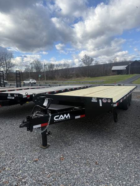 New 2026 Cam Superline 8.5' X 22' Flatbed Deckover Trailer - 14,000# GVWR - Pull-0ut Ramps - TOOLBOX