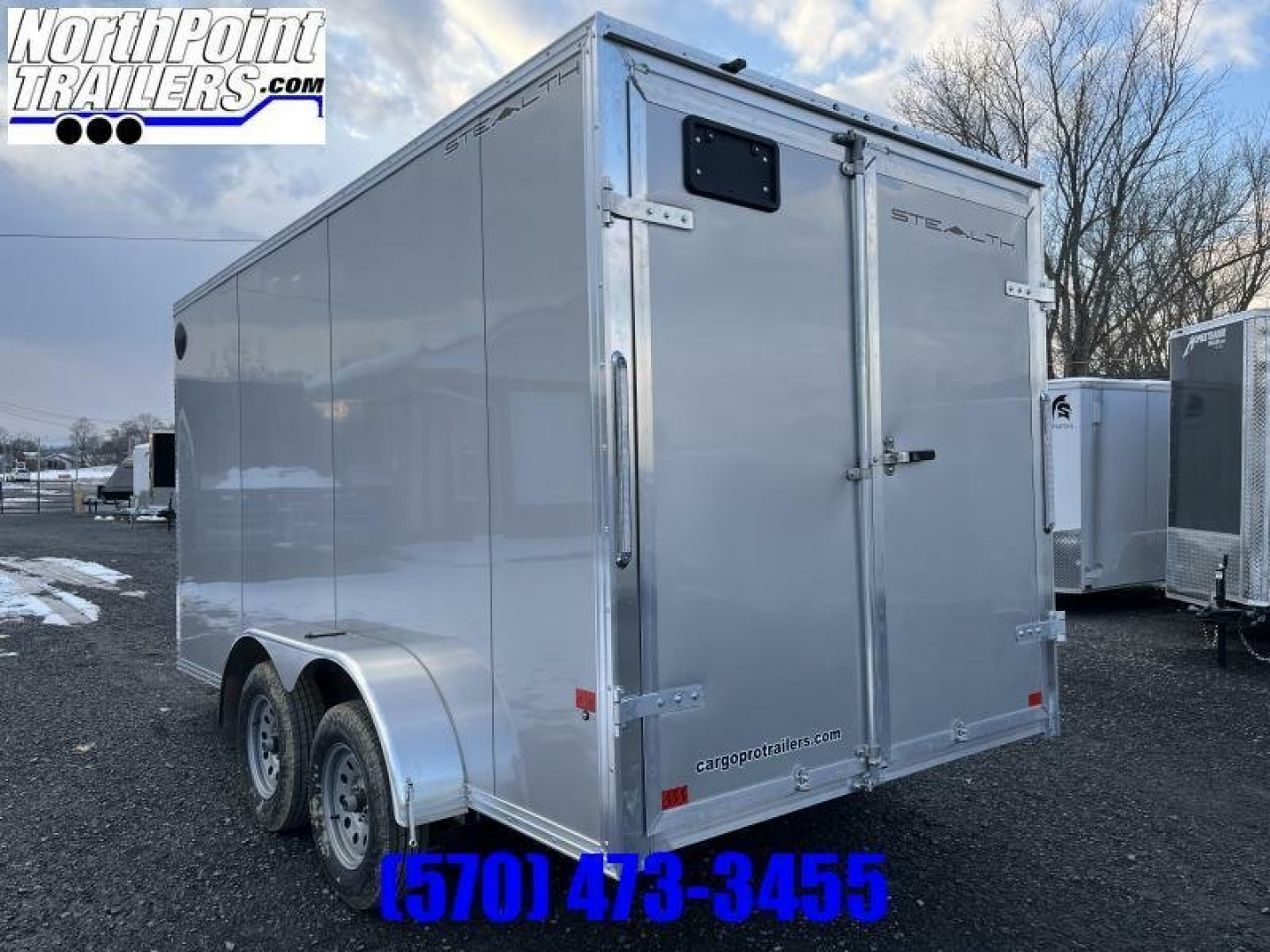 New 2024 Stealth Aluminum C7x14S-IF Cargo Trailer - SILVER - DOUBLE DOORS
