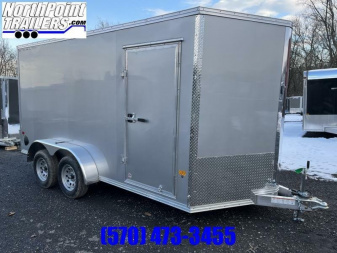 New 2024 Stealth Aluminum C7x14S-IF Cargo Trailer - SILVER - DOUBLE DOORS