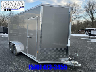 New 2024 Stealth Aluminum C7x16S-IF Cargo Trailer - PEWTER - 81  Door Opening