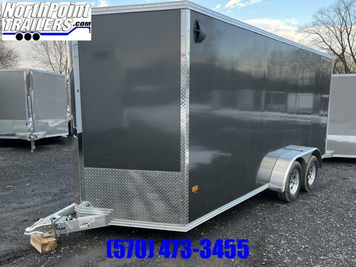 New 2024 Stealth Aluminum C7x16S-IF Cargo Trailer - CHARCOAL - 78" Door Opening