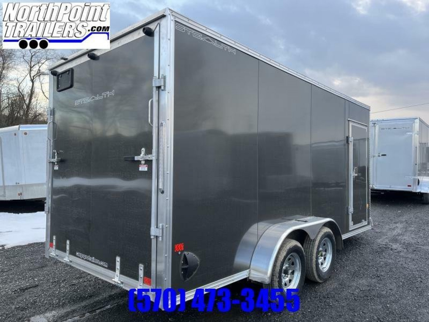 New 2024 Stealth Aluminum C7x16S-IF Cargo Trailer - CHARCOAL - 78" Door Opening