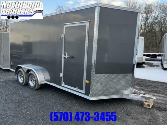 New 2024 Stealth Aluminum C7x16S-IF Cargo Trailer - CHARCOAL - 78" Door Opening