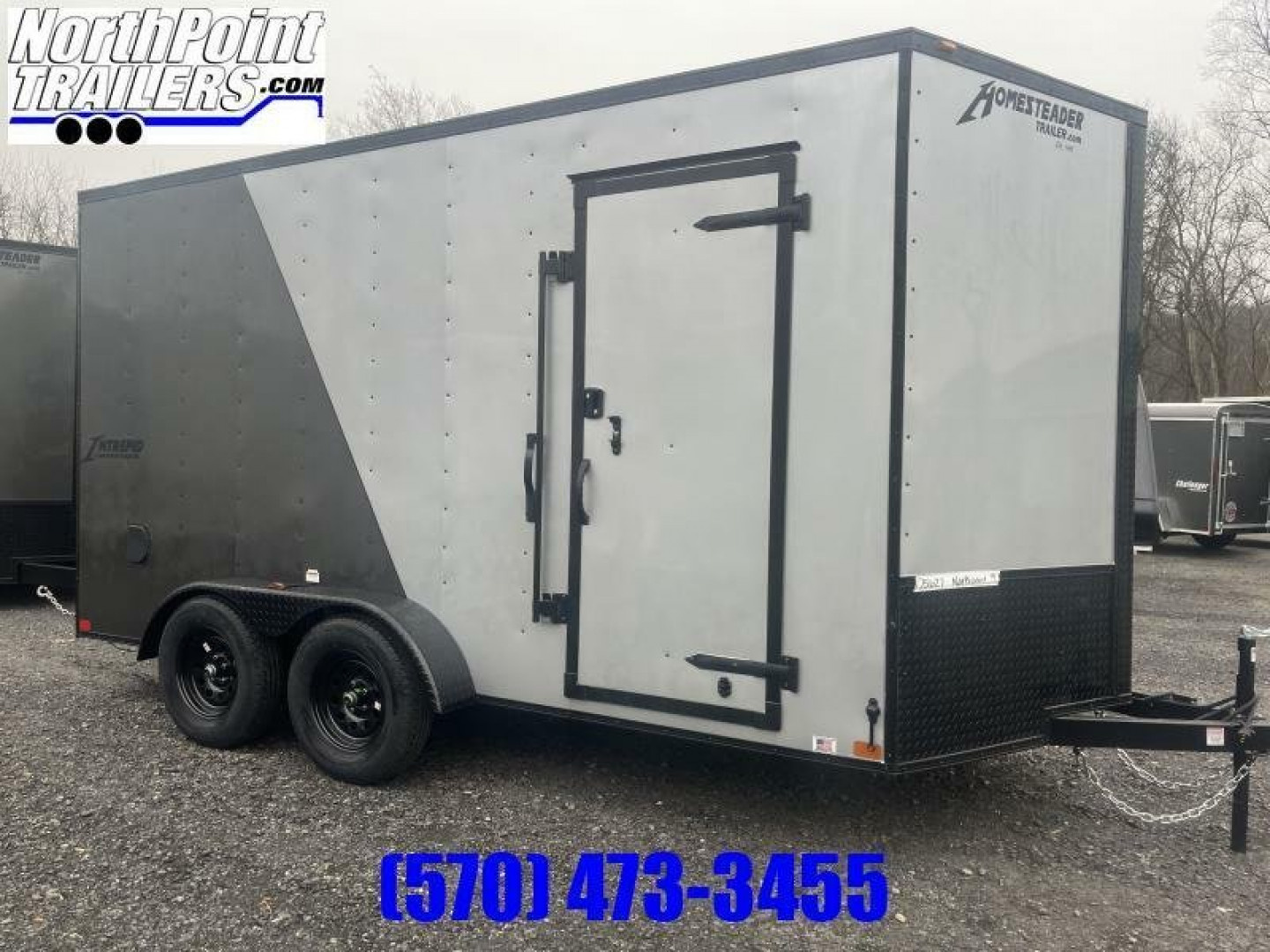 New 2024 Homeseader 7x14IT V-Nose - 7' Interior - TWO-TONE - BLACK OUT PKG Cargo / Enclosed Trailer