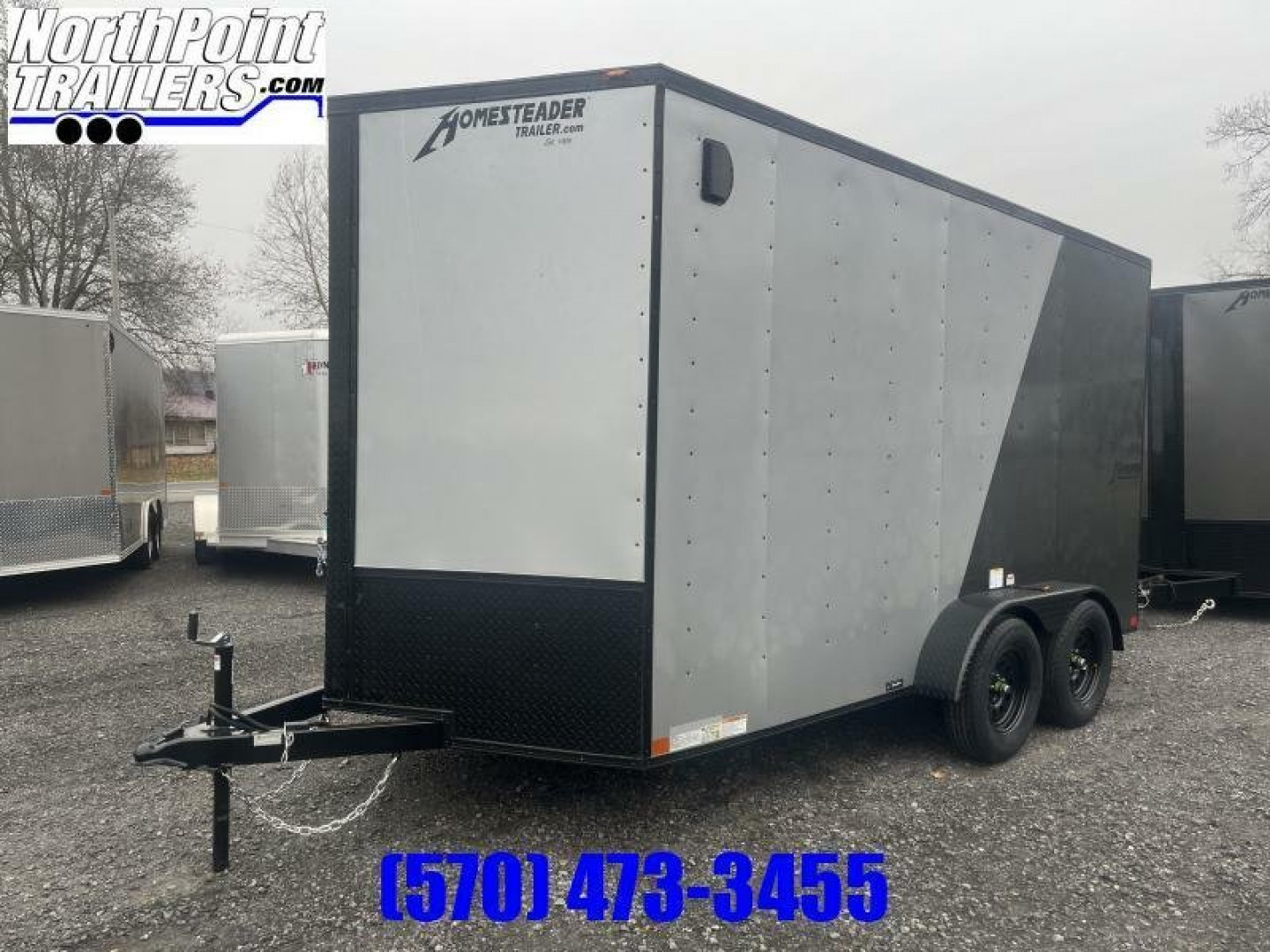 New 2024 Homeseader 7x14IT V-Nose - 7' Interior - TWO-TONE - BLACK OUT PKG Cargo / Enclosed Trailer