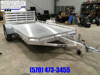 New 2024 Aluma 77 x 12 BI-FOLD Tailgate Utility Trailer