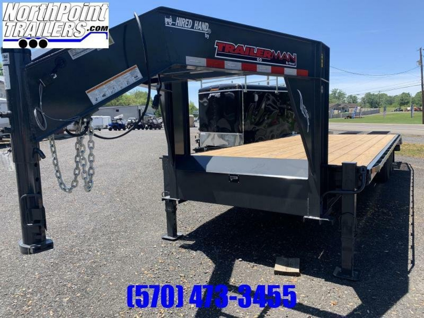 New 2023 TrailerMan - 20'+5 14K GN Hired Hand_3 Wedge Ramp Deckover Trailer