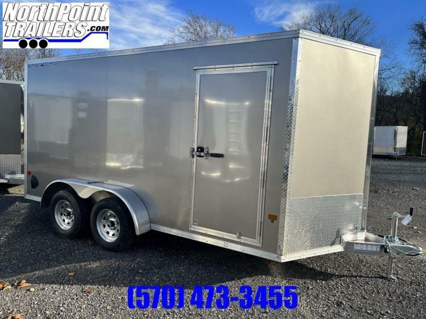 New 2023 Stealth Aluminum C7x14S-IF Cargo Trailer - PEWTER - 75" Door Opening