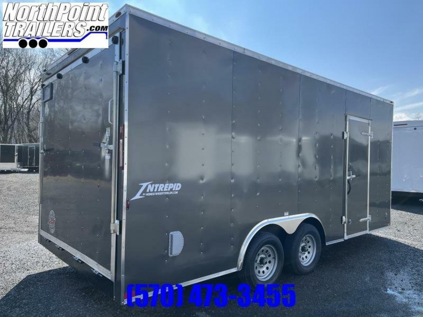 New 2023 HOMESTEADER TRAILER Homesteader 8 x 18 - CHARCOAL - 7' INTERIOR - RAMP