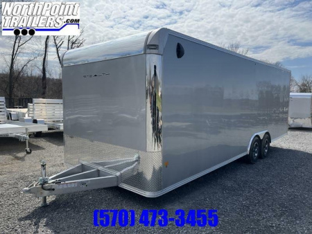 New 2024 ALCOM Stealth 8x24 Car Hauler Trailer - ALUMINUM WHEELS