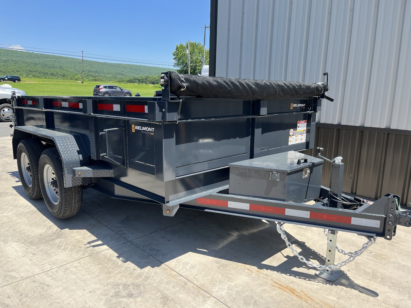New 2025 Belmont DTL 81" x 12' Dump Trailer -12K GVWR - TARP KIT - Black