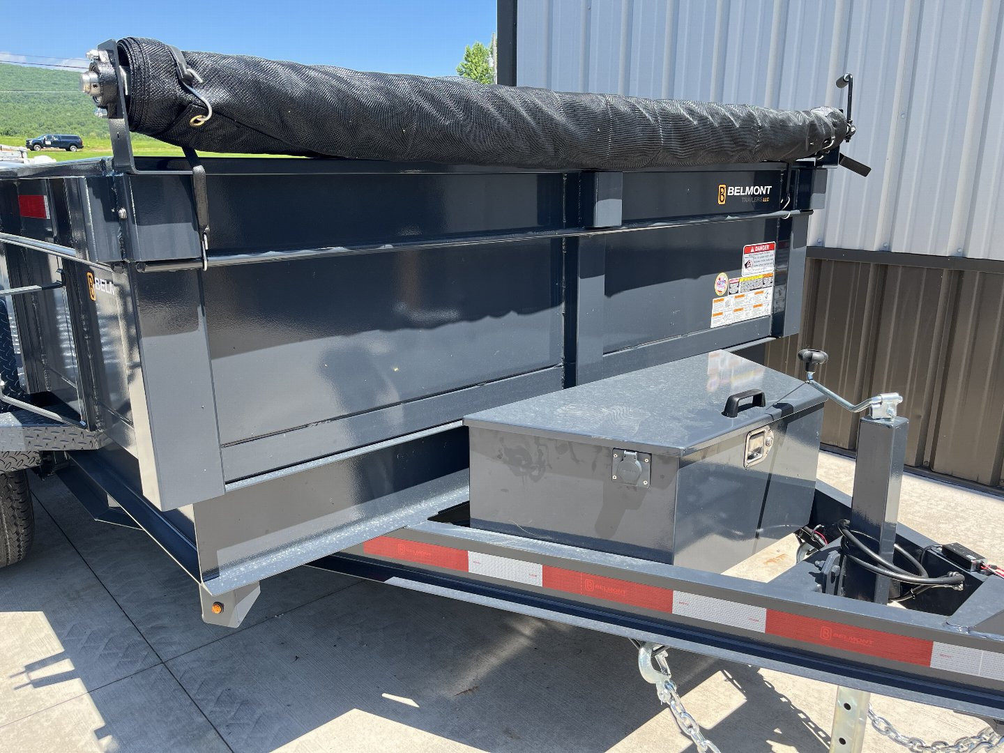 New 2025 Belmont DTL 81" x 12' Dump Trailer -12K GVWR - TARP KIT - Black