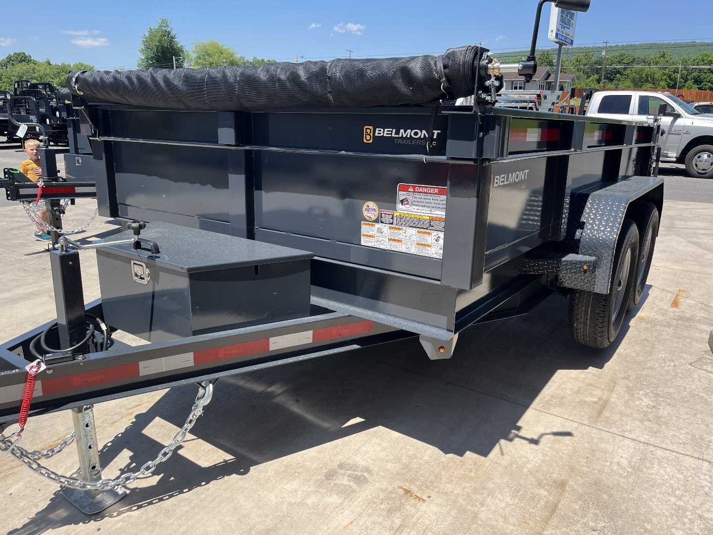 New 2025 Belmont DTL 81" x 12' Dump Trailer -12K GVWR - TARP KIT - Black