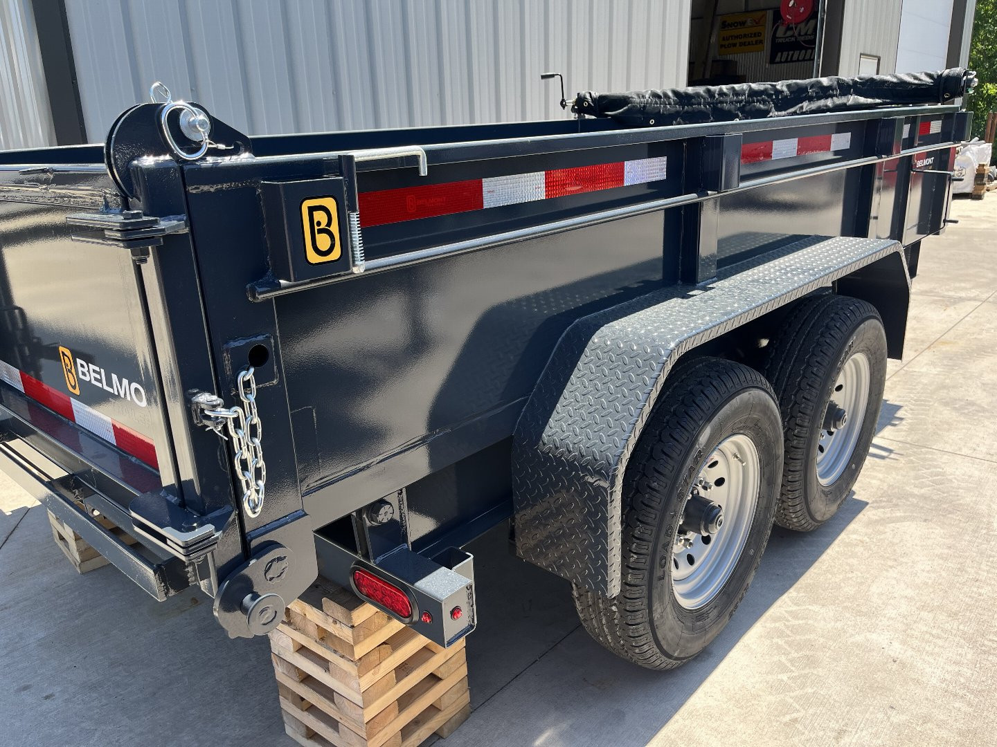 New 2025 Belmont DTL 81" x 12' Dump Trailer -12K GVWR - TARP KIT - Black